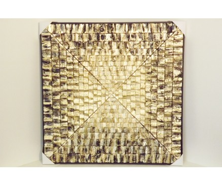 T40051S9 Wanddecoratie. Gold blocks abstract. 90 x 90 cm.