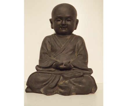 G524-DG Garden kindmonnik "lotus". Hoogte : 40 cm. Dark-grey.