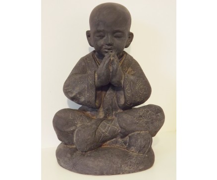 G1999-DG Garden. Shaolin monnik biddend. Hoogte : 46 cm. Dark-grey.