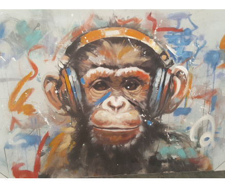 PAINTING MONKEY ART HEADSET 80X120CM