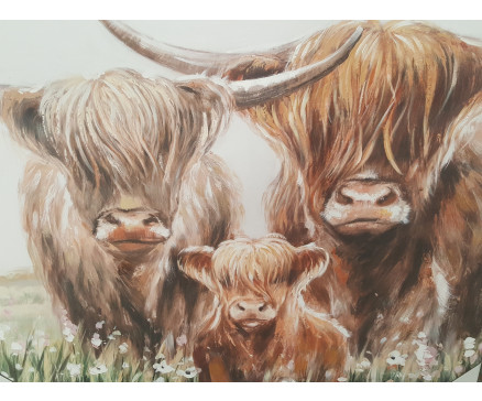 PAINTING HIGHLAND COWS 80X100CM