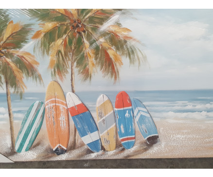 OILPAINT BEACH 6 SURFBOARDS 70X140CM