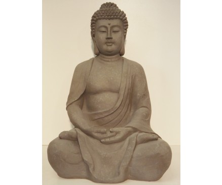 G1058L-G Garden boeddha "lotus" large. Hoogte : 62 cm. Granite.