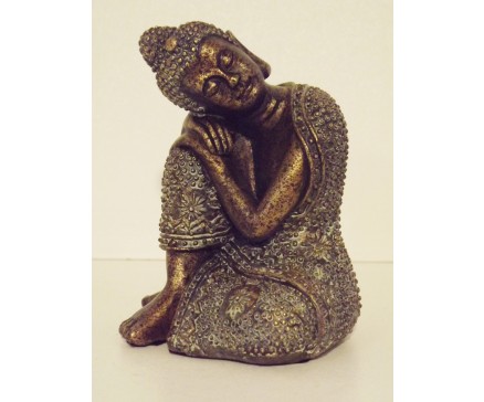 P1035547 Poly. Sleeping boeddha brons xs 11 cm.