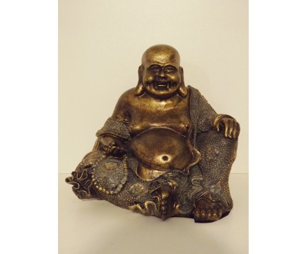 P1035552 Poly. Boeddha lucky brons large 27 cm.