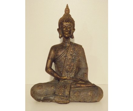 P1035533 Poly. Thai boeddha zittend brons 20 cm.