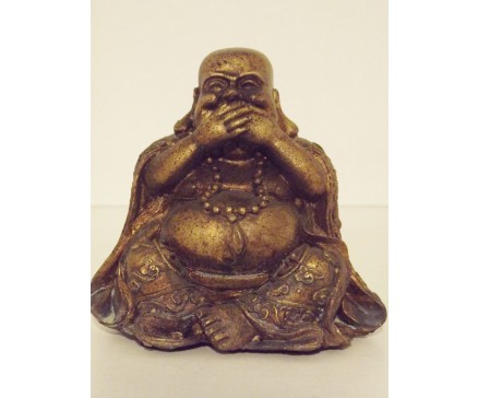 P1035555C Poly. Boeddha lucky "zwijgen" brons mini