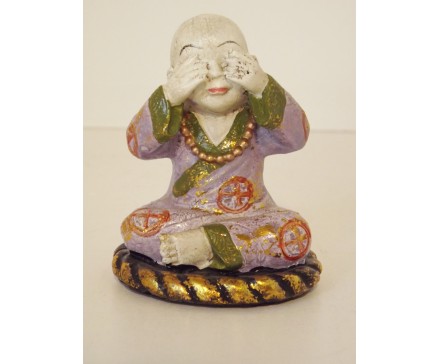 P1035350B Poly. Monnik "horen" mini colour. Hoogte : 8 cm.