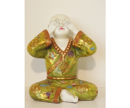 P1035251B Poly. Monnik "zien  colour Large. Hoogte : 24 cm.