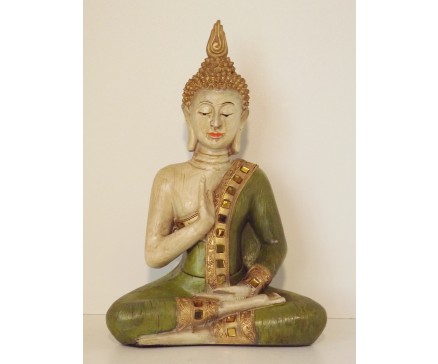 P1035256 Poly. Sitting Thai boeddha colour. Hoogte : 28 cm.