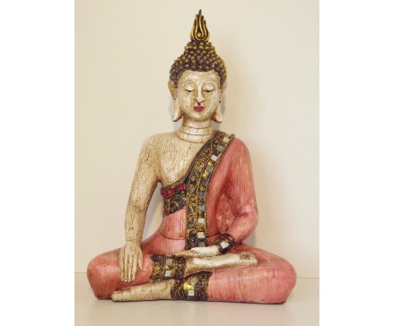 P1035255 Poly. Thai boeddha sitting colour. Hoogte : 35 cm.