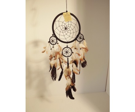 8530020 Dreamcatcher zwart. Diameter 16 cm. Per  6 stuks verpakt. Prijs is per 6 stuks.