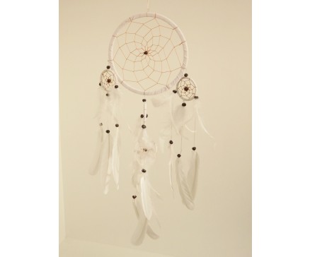 8530072 Dreamcatcher. White 16 cm. diameter. Per 6 stuks verpakt. Prijs is per 6 stuks.