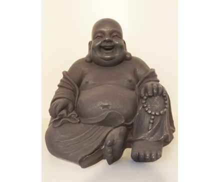 G838L-AS Garden lucky boeddha large. Hoogte : 41 cm. Antique Silver.