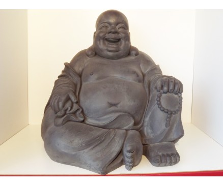 G838XL-DG Garden boeddha lucky XL. Hoogte : 61 cm. Dark-grey.