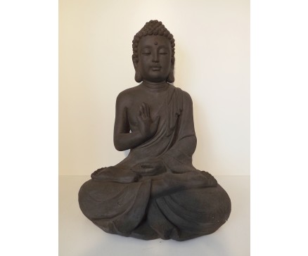 G817L-DG Garden boeddha abhayamudra. Hoogte 60 cm. Dark-grey.