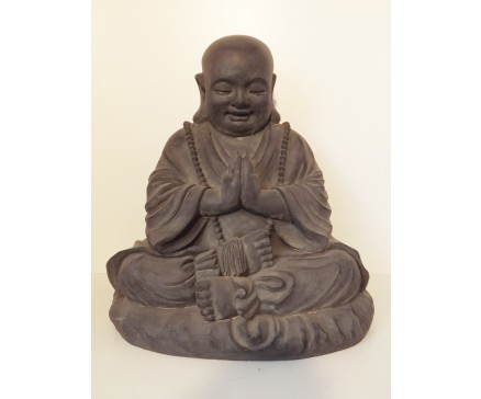 G538L-DG Garden boeddha biddend large. Hoogte : 53 cm. Dark-grey.