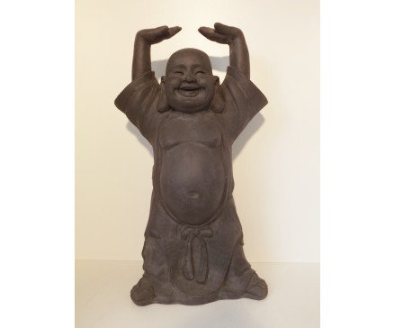 G660L-DG Garden boeddha hotei large. Hoogte : 63 cm. Dark-grey.