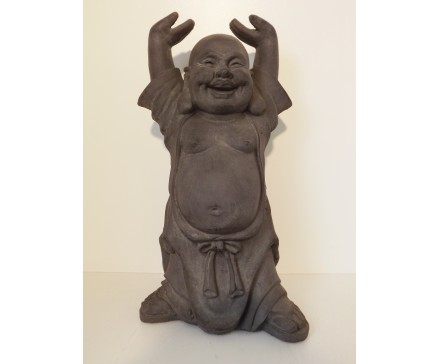 G660M-DG Garden boeddha hotei medium. Hoogte : 44 cm. Dark-grey.