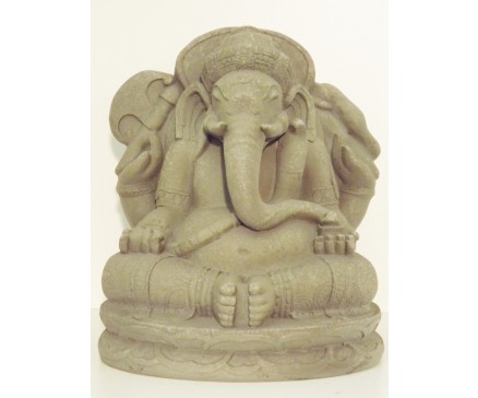 G1539M-G Garden Ganesha medium. Hoogte : 41 cm. breedte : 36 cm. Granite.
