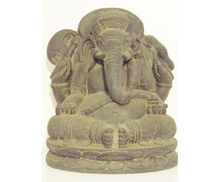 G1539M-DG Garden Ganesha medium. Hoogte : 41 cm. breedte : 36 cm. Dark-grey.