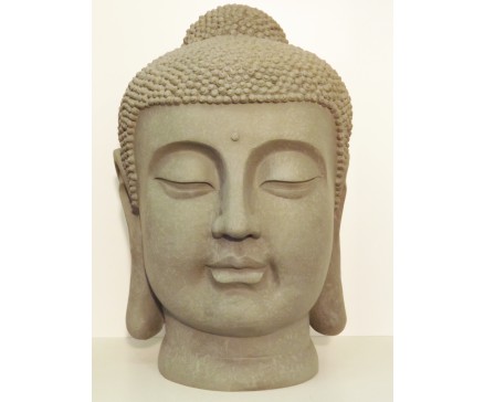 G522XL-G Garden. Boeddha hoofd Japan XL. H x B : 72 x 47 cm. Granite.