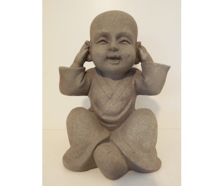 G1672-G Garden kindmonnik "horen". Hoogte 30 cm. Granite.