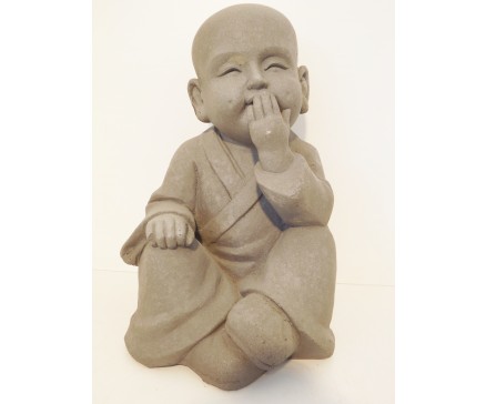 G1674-G Garden kindmonnik "zwijgen". Hoogte 30 cm. Granite.