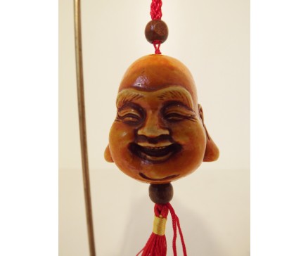 7102039 Hanger hoofd boeddha oranje 3-d 4 cm. Per 12 stuks verpakt. Prijs is per 12 stuks.