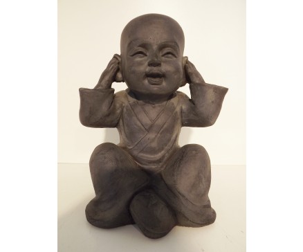 G1672-DG Garden kindmonnik "horen". Hoogte : 30 cm. Dark-grey.