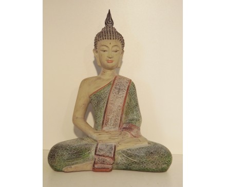 P1035748 Poly. Marble wood Thai buddha. Height : 41 cm.