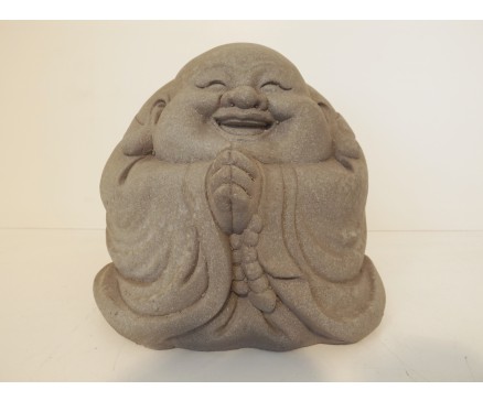 G643-G Garden boeddha lucky zittend. Hoogte : 20 cm. Granite.