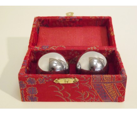 9303023Z Meridiaan ballen Baoding. Zilver 35 mm. Per paar.