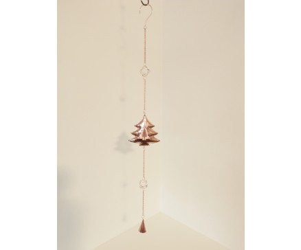 M5870270 Metal. Goud-koperen kerstboom met diamanten. Lengte 86 cm. Per 6 stuks verpakt. Prijs is per 6 stuks.