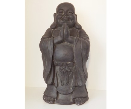 G1640-DG Garden lucky boeddha biddend. Hoogte : 59 cm. Dark-grey.