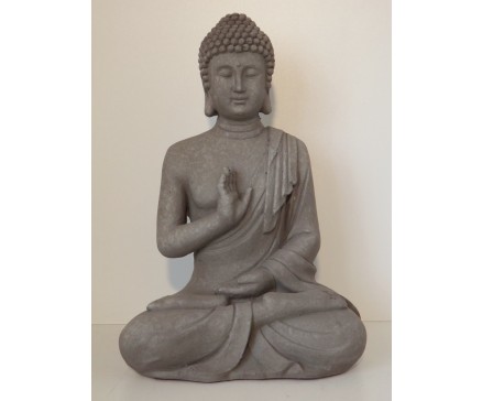 G817M-G Garden boeddha abhayamudra medium. Hoogte : 40 cm. Granite.