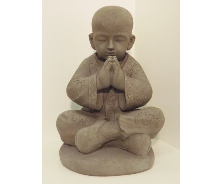 G1999-G Garden. Shaolin monnik biddend. Hoogte : 46 cm. Granite.