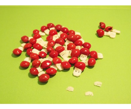 geluksboon Geluksboon 0,5 cm met olifantjes. Per 50 stuks verpakt. Prijs is per 50 stuks.