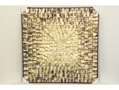 T40051S9 Wanddecoratie. Gold blocks abstract. 90 x 90 cm.