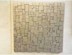 T20431 Walldecoration. Abstract grey blocks 3-d. 90 x 90 cm.