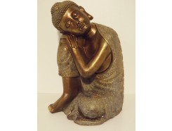 P1035543 Poly. Boeddha sleeping brons medium 36 cm.