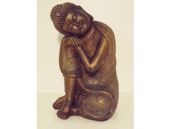 P1035532 Poly. Sleeping boeddha brons medium 24 cm.