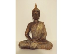 P1035534 Poly. Boeddha Thai zittend brons large 27 cm.