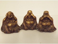 P1035555ABC Poly. Boeddha lucky horen-zien-zwijgen brons mini