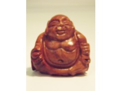 H2010001 Hout. Wortelhouten lucky boeddha 4 cm. hoog.