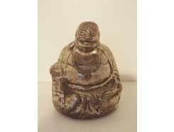 0130028 Brons boeddha lucky zilverkleurig. Hoogte : 8 cm.