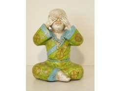 P1035243 Poly. Monnik "zien" colour. Hoogte : 15 cm.