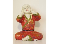 P1035251A Poly. Monnik "horen" colour large. Hoogte : 24 cm.