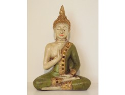 P1035256 Poly. Sitting Thai boeddha colour. Hoogte : 28 cm.