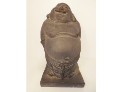 G644-DG Garden boeddha lucky staand. Hoogte : 44 cm. Dark-grey.